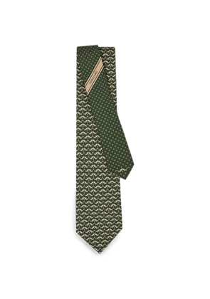 Ferragamo Aud fox-print tie - Green