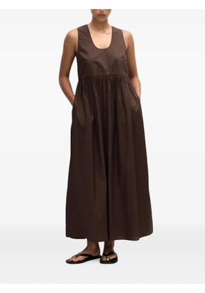 Matteau Deep U gathered sleeveless maxi dress - Brown