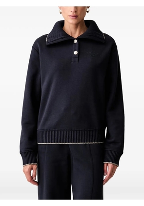 GUESS USA ribbed-collar logo-embroidered jumper - Blue