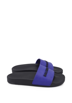 Balenciaga Pre-Owned Logo Pool slides - Blue