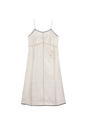 Prada striped dress with bow - Neutrals