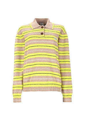 Paul Smith striped button-collar polo top - Yellow