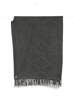 LIU JO logo-jacquard fringed scarf - Grey