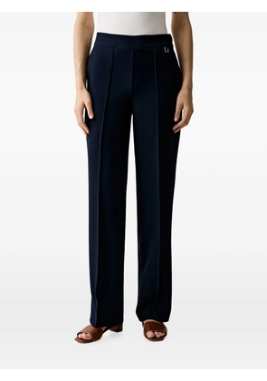 Joop! pressed-crease logo-plaque trousers - Blue