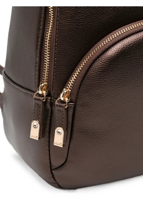 LIU JO grained-texture logo-plaque backpack - Brown