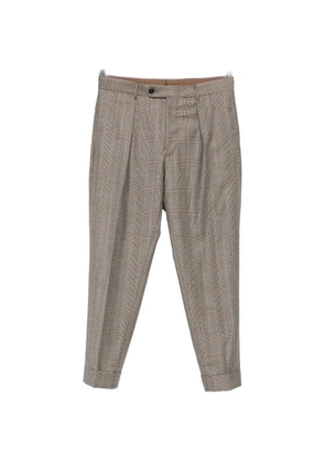 Berwich check-pattern pleated trousers - Brown