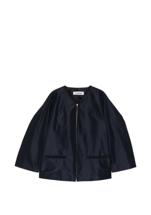 Jil Sander zip-up collarless jacket - Blue