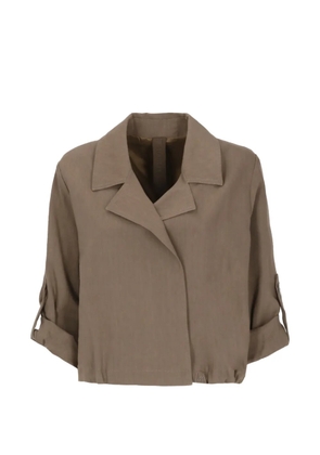 Marella roll-up-sleeve cropped jacket - Brown