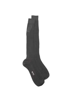 Nº21 ribbed-knit logo-print socks - Grey