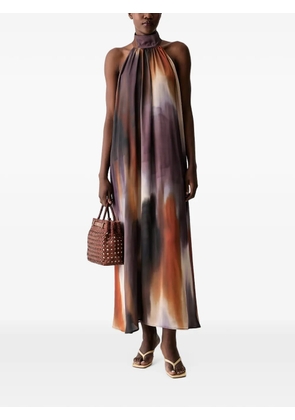Sisley halterneck abstract-print maxi dress - Purple