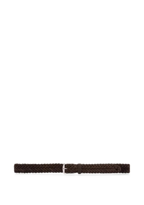 Officine Creative OC Strip 055 braided suede belt - Brown