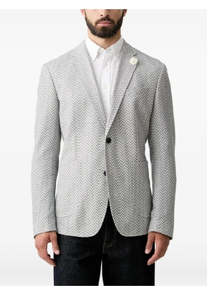 Joop! herringbone-pattern notch-lapels blazer - White