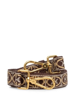 Coccinelle monogram-pattern jacquard shoulder strap - Brown