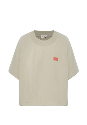 American Vintage Gixy cropped cotton T-shirt - Grey