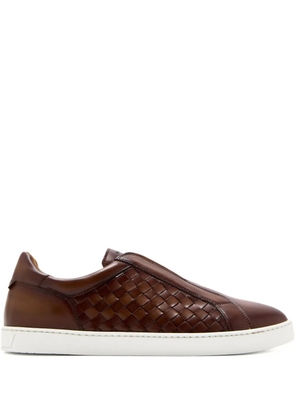 Magnanni woven leather slip-on sneakers - Brown