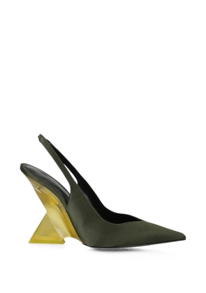 The Attico Cheope sculptural-heel slingback pumps - Green