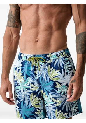 Marc O'Polo leaf-print drawstring swim shorts - Blue