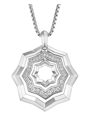 David Yurman sterling silver Zig Zag Stax diamond pendant necklace