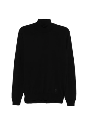 Corneliani roll-neck embroidered-logo sweater - Black