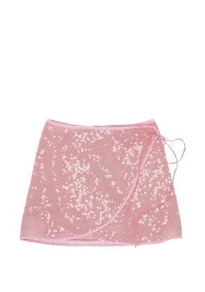 Oséree sequin-embellished wrap skirt - Pink