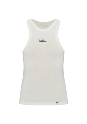 Palm Angels embroidered-logo tank top - Neutrals
