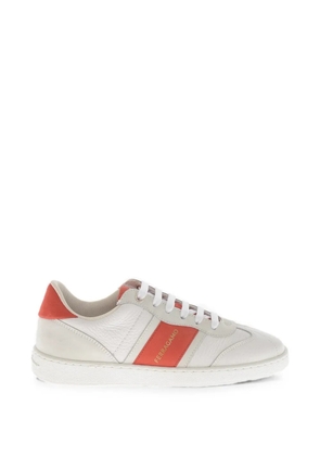 Ferragamo Achille hammered leather sneakers - White