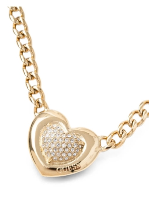 GUESS USA crystal-embellished heart-pendant necklace - Gold
