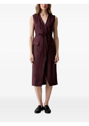 Sisley double-breasted sleeveless midi dress - Purple