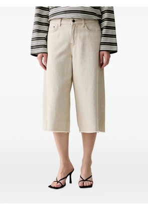 Sisley raw-cut wide-leg shorts - Neutrals