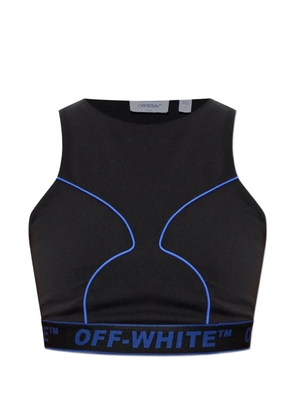Off-White logo-tape piping top - Black