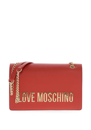 Moschino logo-plaque shoulder bag - Red