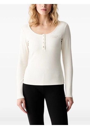 GUESS USA ribbed-knit henley top - Neutrals