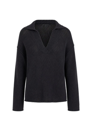 Vince coated-cotton polo sweater - Blue