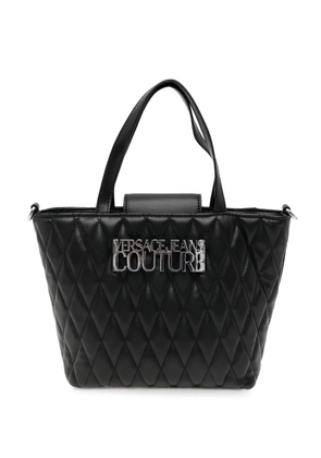 Versace Jeans Couture quilted logo-plaque tote bag - Black