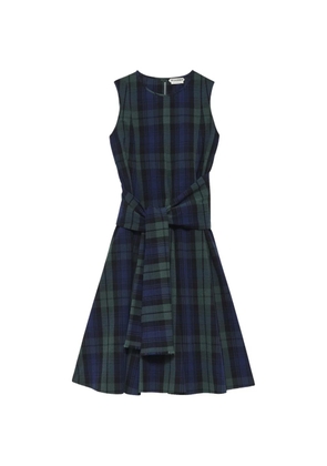 JW Anderson check-pattern tie-waist midi dress - Blue