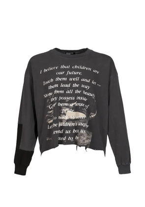 Enfants Riches Déprimés distressed slogan-print T-shirt - Grey