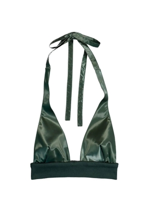 AWGE halterneck satin-finish bra - Green