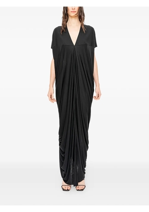Rick Owens Lilies draped V-neck maxi dress - Black