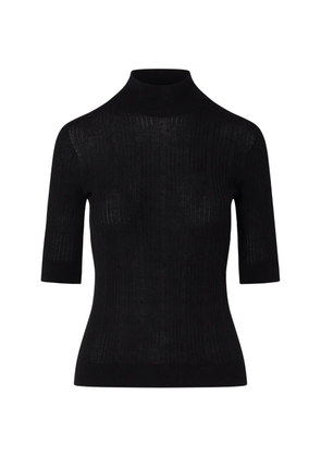 LIU JO wool top with rhinestones - Black
