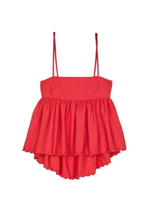 Cecilie Bahnsen Selena broderie-anglaise sleeveless blouse - Red