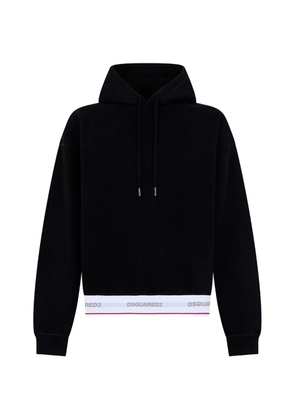 DSQUARED2 logo-tape relax-fit hoodie - Black