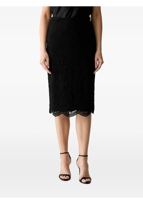 GUESS USA logo-plaque scalloped-hem midi skirt - Black