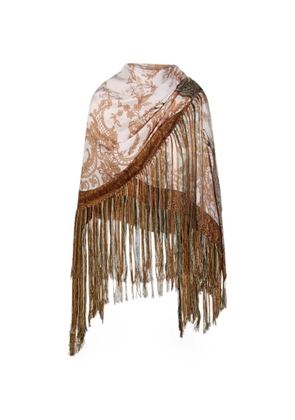Pierre-Louis Mascia Aloeuw floral-print fringed scarf - Neutrals
