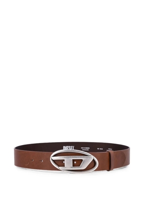 Diesel Oval D logo-plaque leather belt - Brown