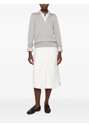 Moncler long-sleeve polo top - Grey