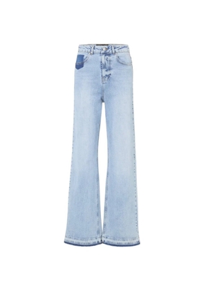 Iceberg patch-detail wide-leg jeans - Blue