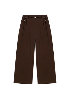 Maje belted wide trousers - Brown