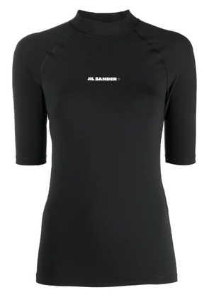 Jil Sander logo-print scuba top - Black