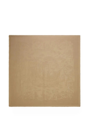 Ferragamo jacquard-knit frayed-edge scarf - Neutrals