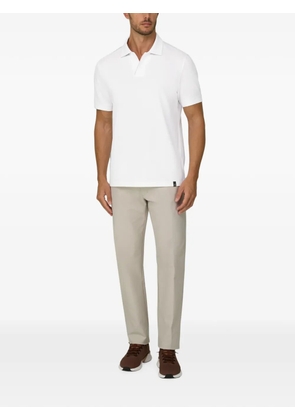 Boggi Milano polo in stretch cotton blend piqué Cool Jade-Fresh - White